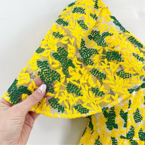 Dress the Population Yellow and Green Midi Dress - Picture 5 of 12